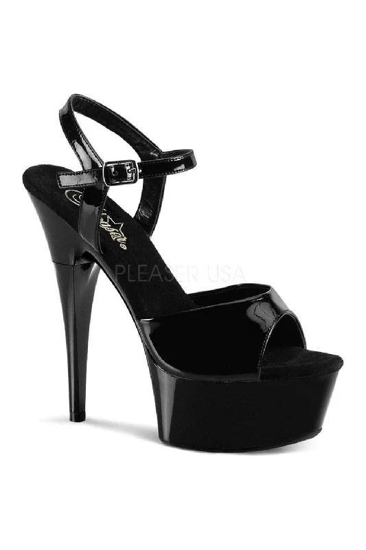 CAPTIVA-609 Platform Sandal  | Black Patent