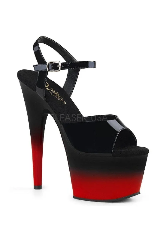 ADORE-709BR-H Platform Sandal  | Black Patent