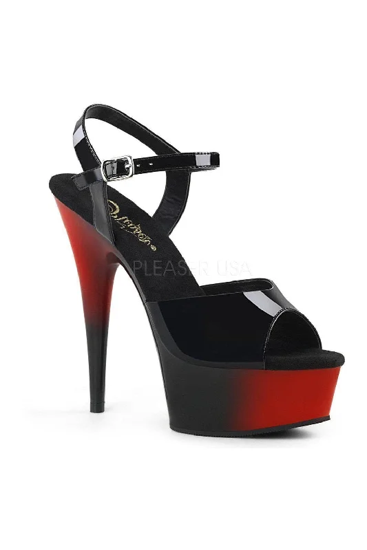 DELIGHT-609BR Platform Sandal  | Black Patent