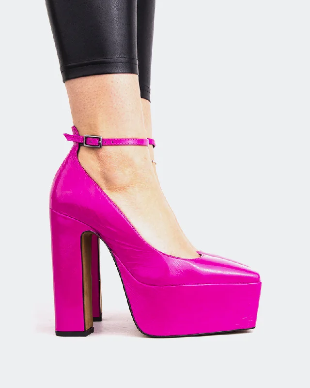 Lacey Fuchsia Leather