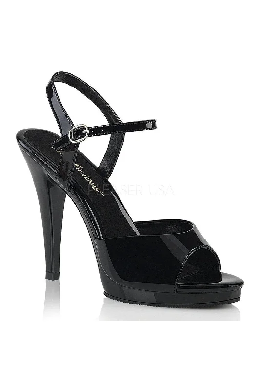 FLAIR-409 Sandal | Black Patent