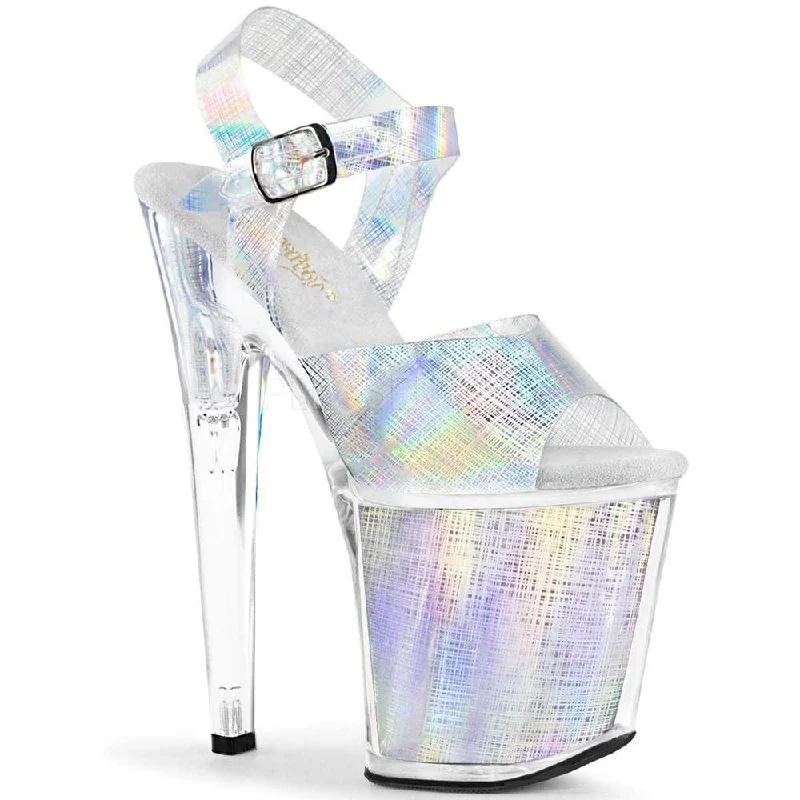 SS-XTREME-808N-CRHM Platform Sandal | Silver Faux Leather