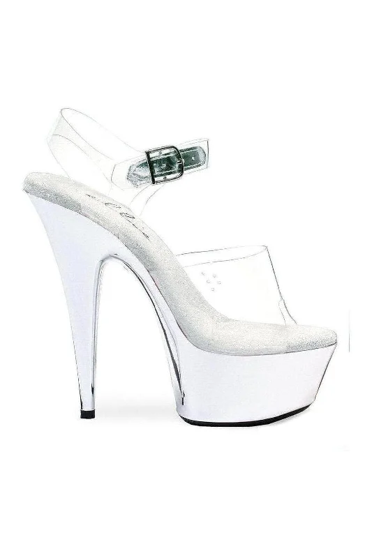 609-CHROME Platform Sandal  | Clear Vinyl