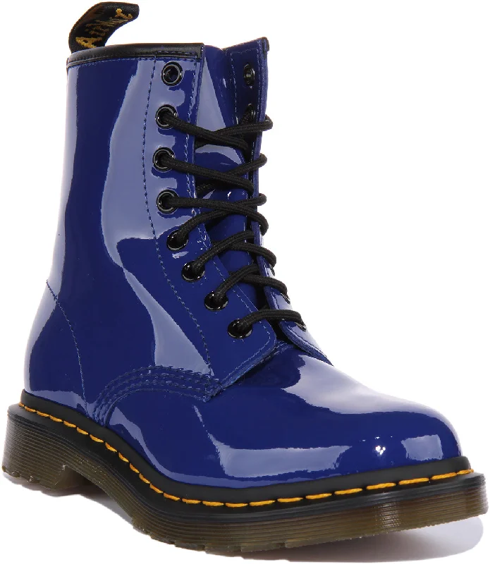 Dr Martens 1460 W Patent In Blue For Women