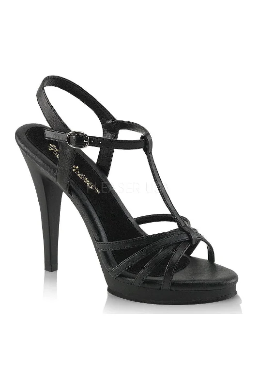 FLAIR-420 Sandal | Black Faux Leather