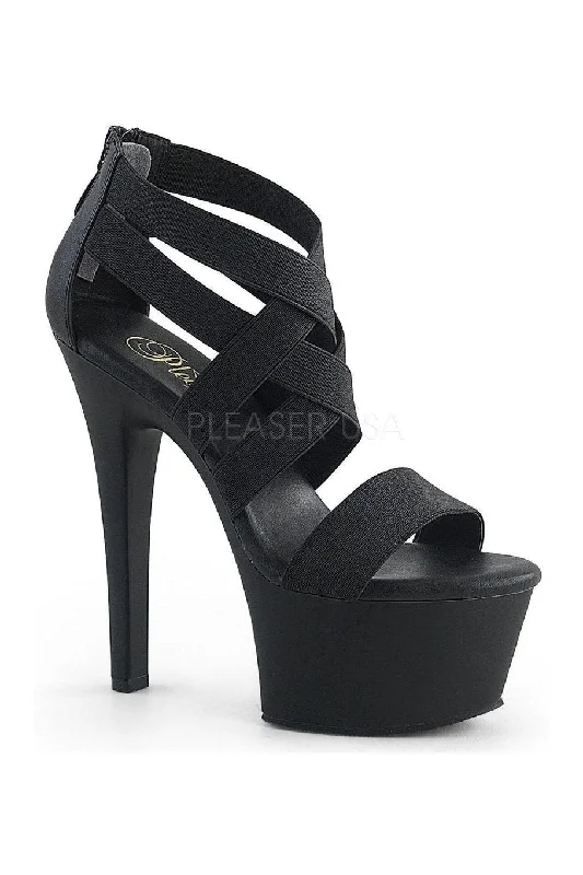 ASPIRE-669 Platform Sandal  | Black elastic