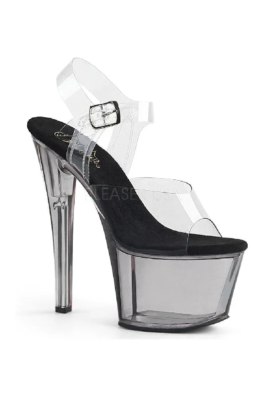 SKY-308T Platform Sandal  | Clear Vinyl