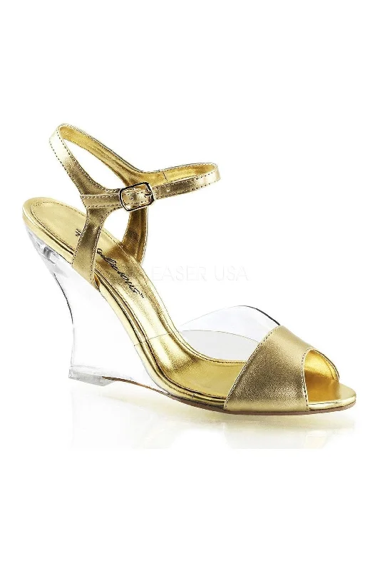 LOVELY-442 Sandal | Clear Faux Leather