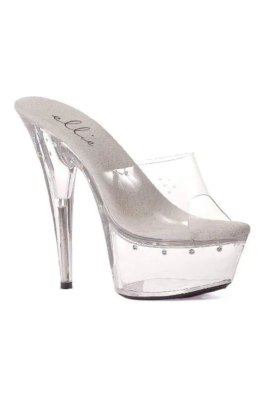 609-HARMONY Platform Sandal  | Clear Vinyl