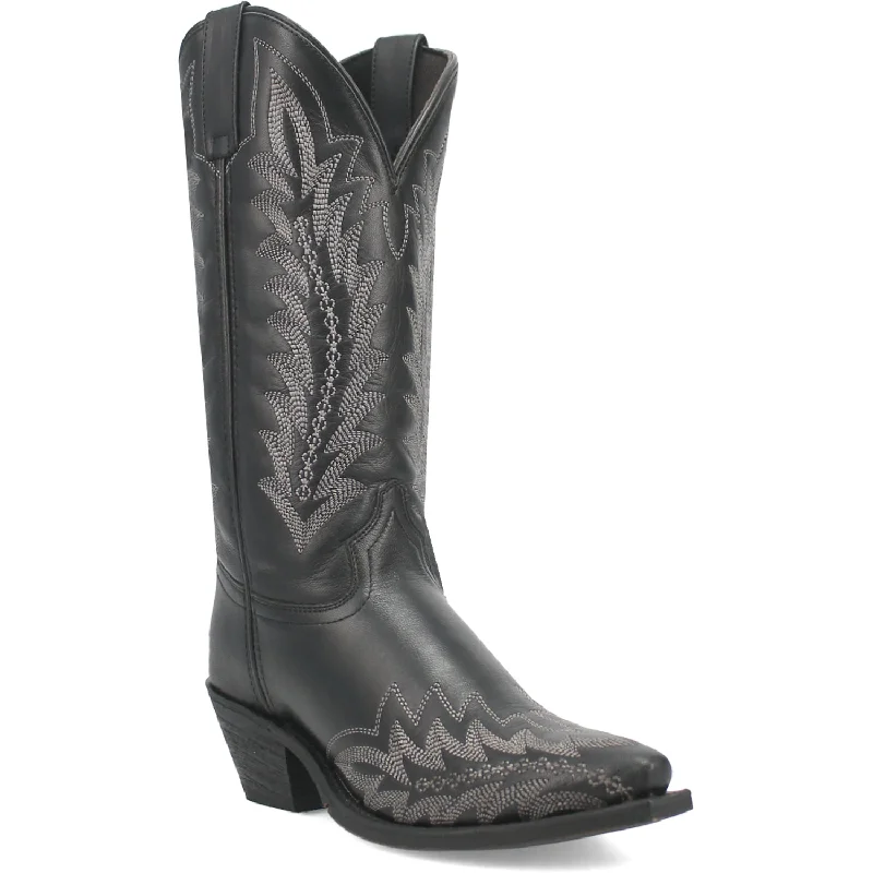 Laredo Womens Emmylee Black Leather Cowboy Boots 9.5 M