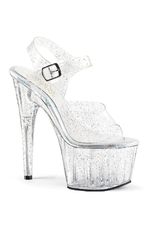 ADORE-708MMG Platform Sandal  | Clear Vinyl