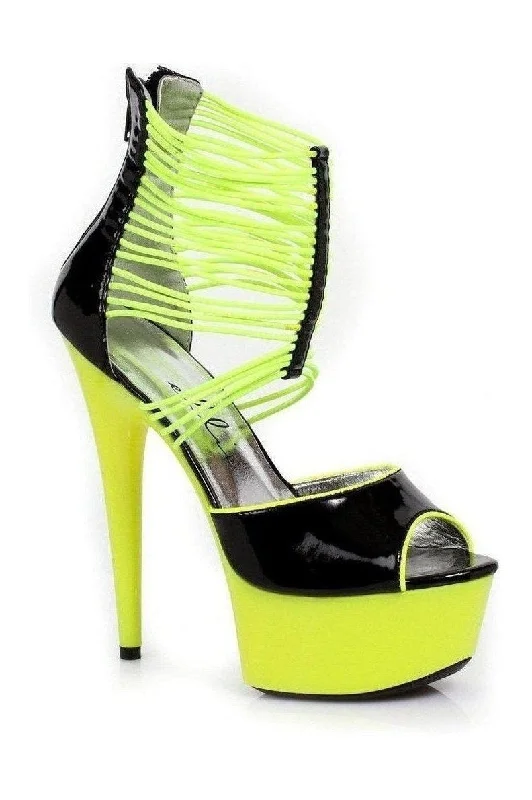 609-ADORE Platform Sandal  | Yellow Patent