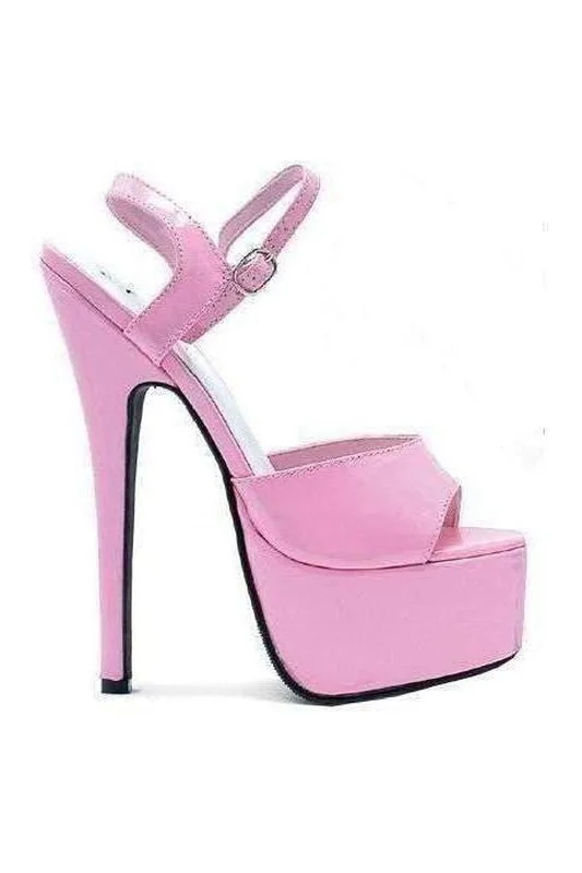 652-JULIET Platform Sandal  | Pink Patent