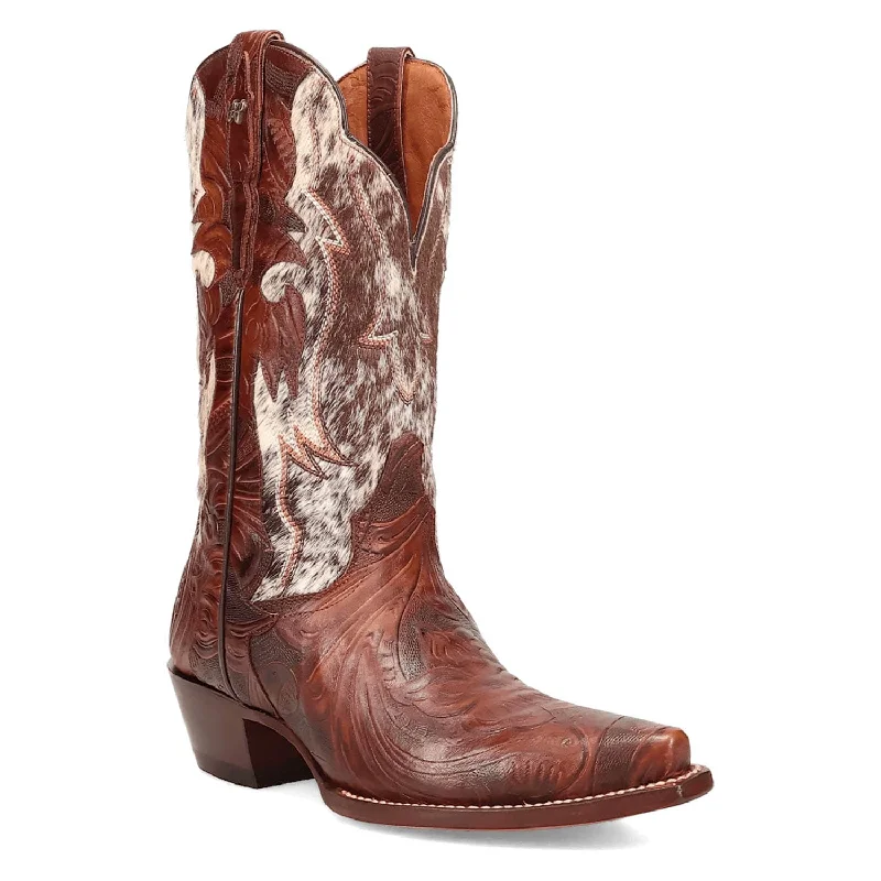 Dan Post Womens Andrinna Brown Hair-On Leather Cowboy Boots