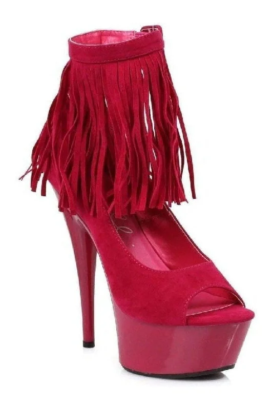 609-APONI Platform Pump  | Fuchsia Velvet