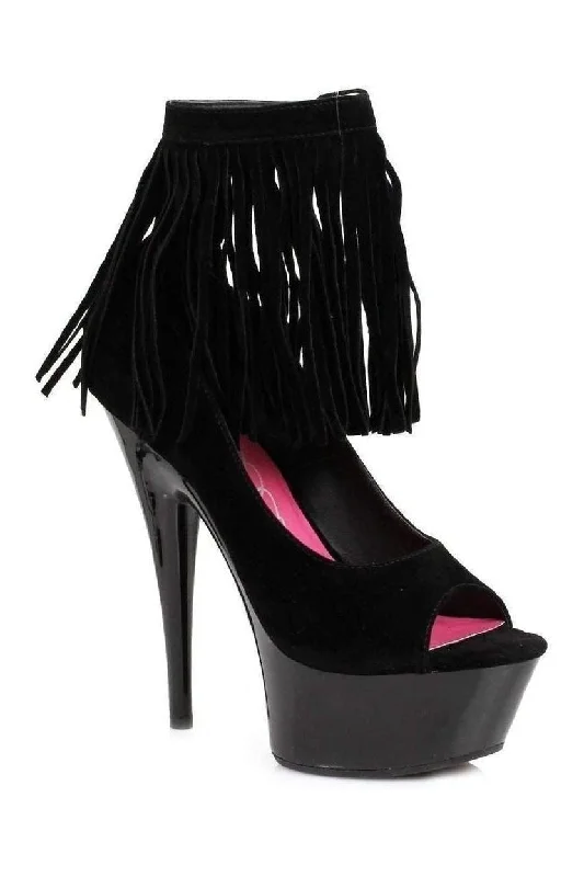 609-APONI Platform Pump  | Black Velvet