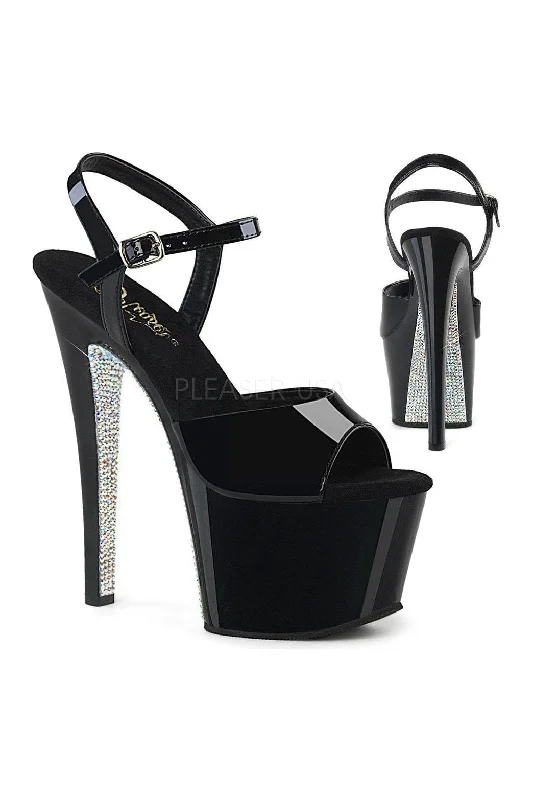 SKY-309CRS Platform Sandal  | Black Patent