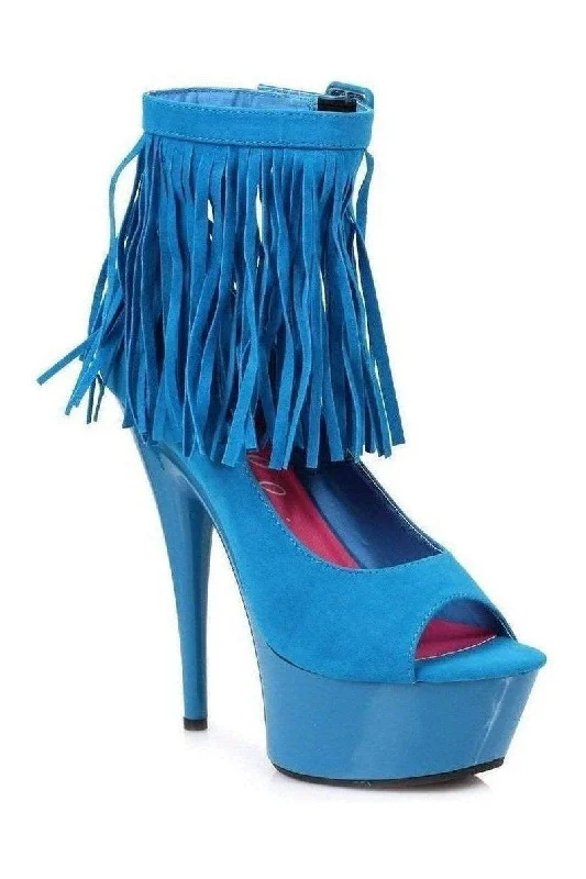 609-APONI Platform Pump  | Blue  Velvet