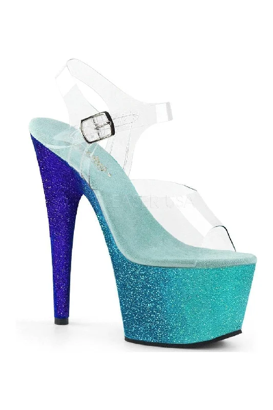 ADORE-708OMBRE Platform Sandal  | Blue Vinyl