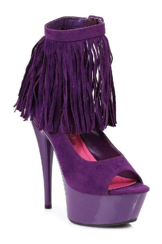 609-APONI Platform Pump  | Purple Velvet