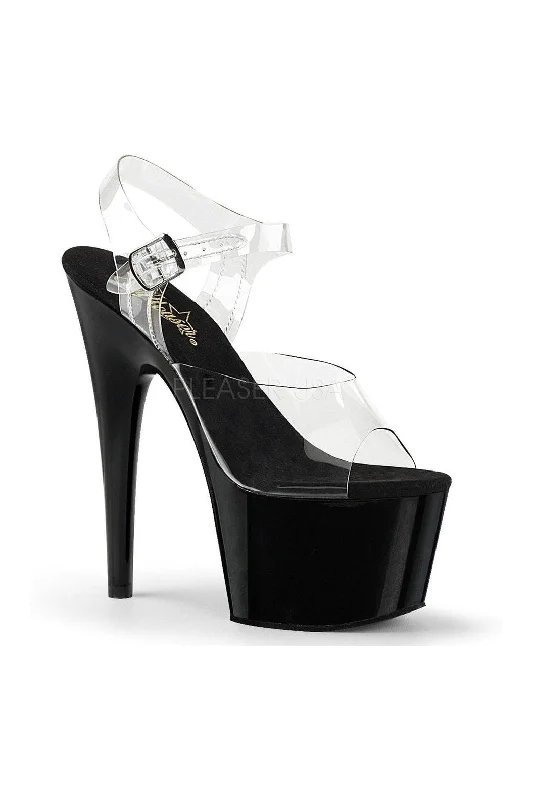 ADORE-708 Platform Sandal  | Black Vinyl