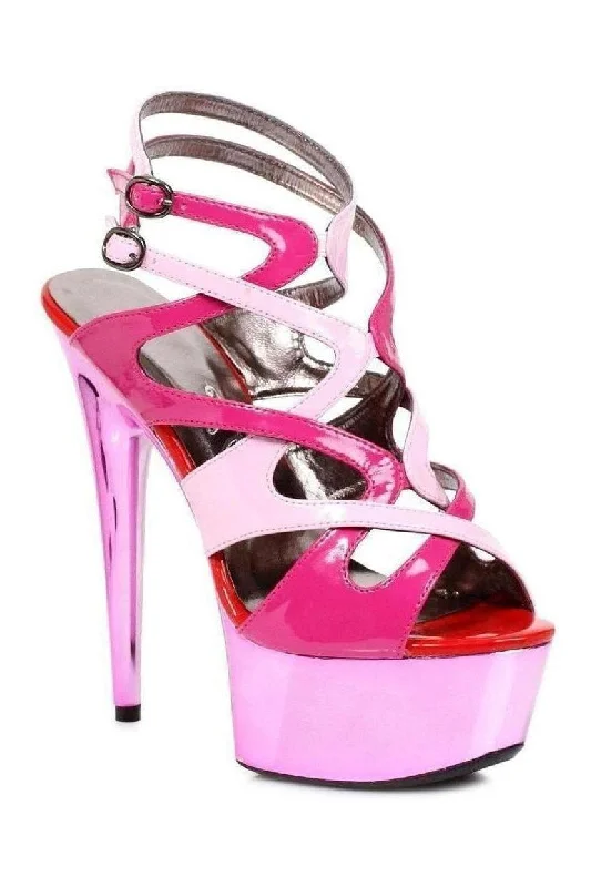 609-GUAVA Platform Sandal  | Pink Patent