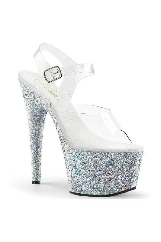 ADORE-708LG Platform Sandal  | Clear Vinyl