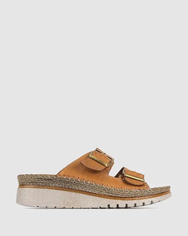 WISE Leather Wedge Espadrilles