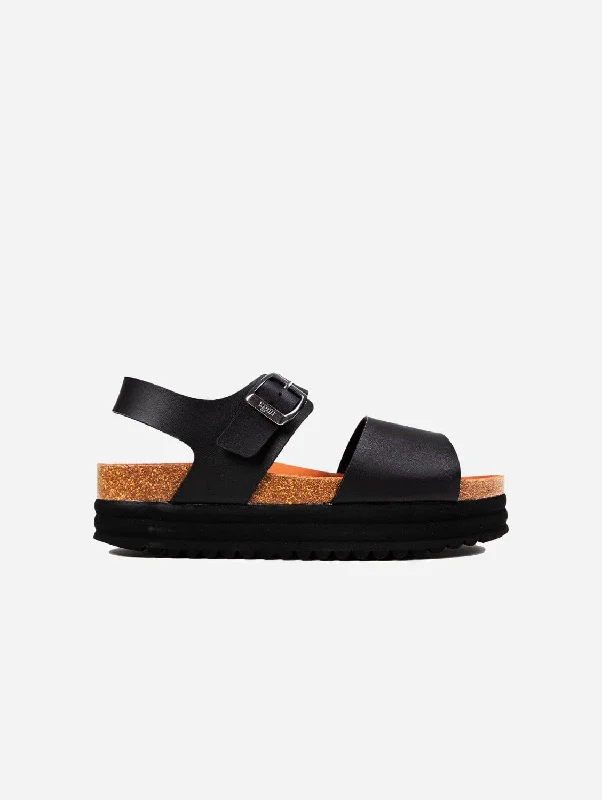 Clove Women's Vegan Flatform Sandals | Black