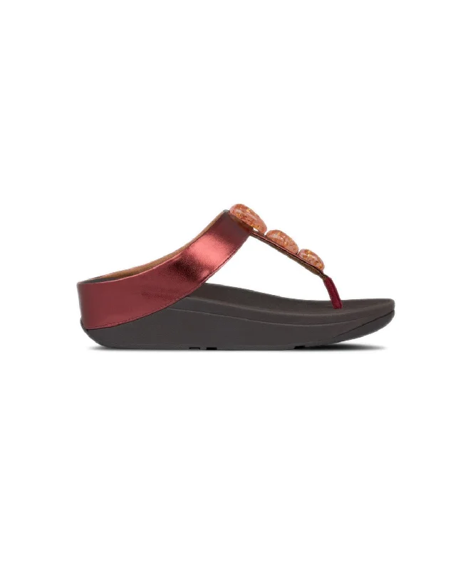 FitFlop Metallic Fleck Stone Toe Post Red