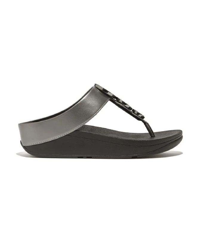 Fitflop Halo Bead Circle Metallic Toe Post Black