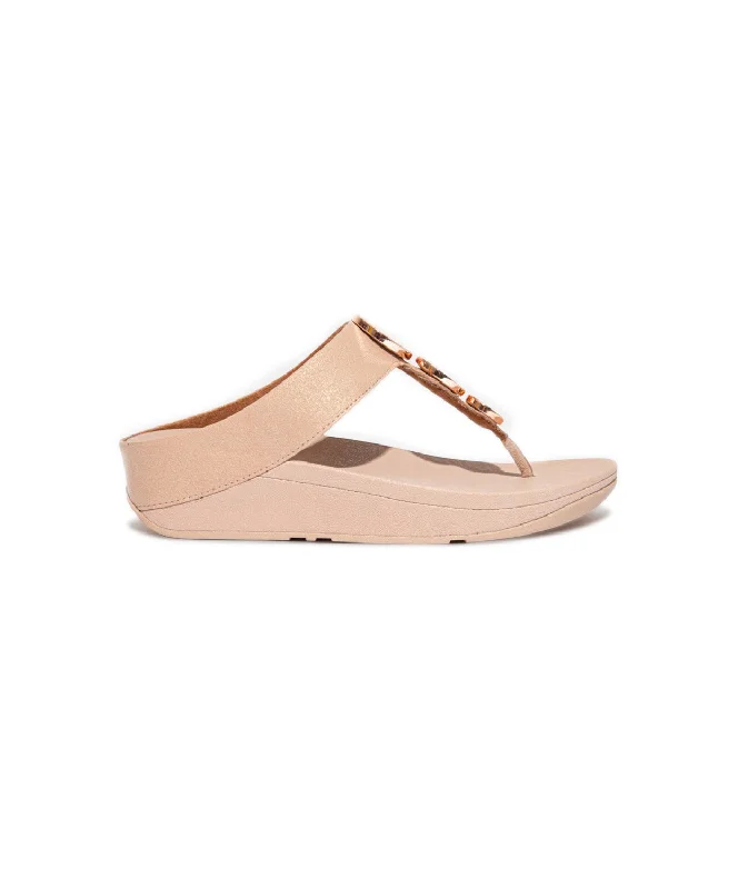 FitFlop Halo Shimmer Toe Post Sandals Cream