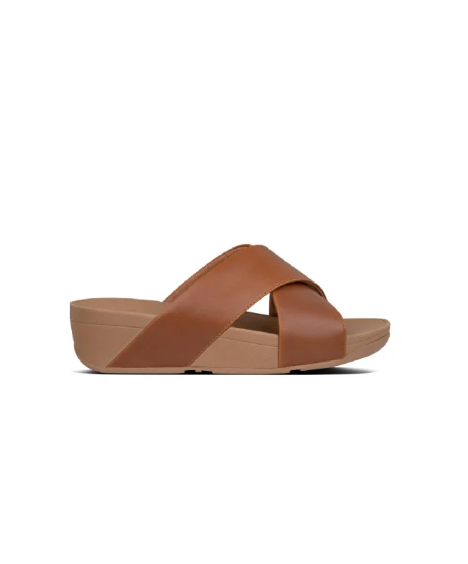 FitFlop Lulu Cross Slides Sandals Light Tan