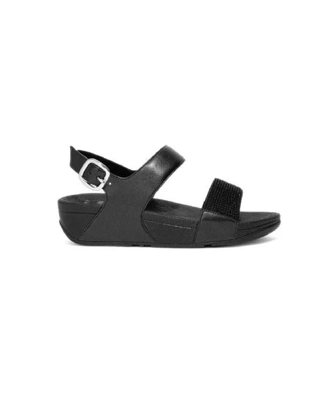 FitFlop Lulu Crystal Embellished Back-Strap Sandals Black