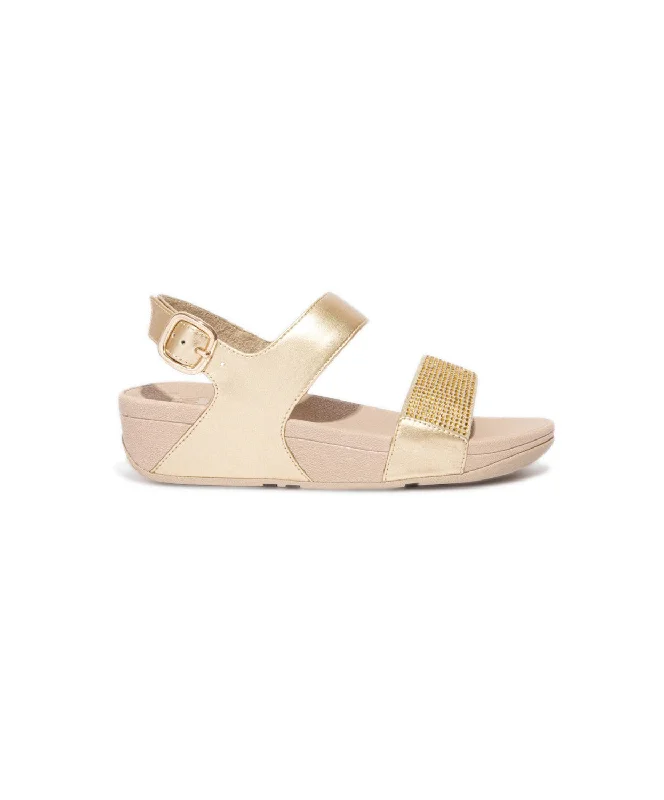 FitFlop Lulu Crystal Embellished Back-Strap Sandals Gold