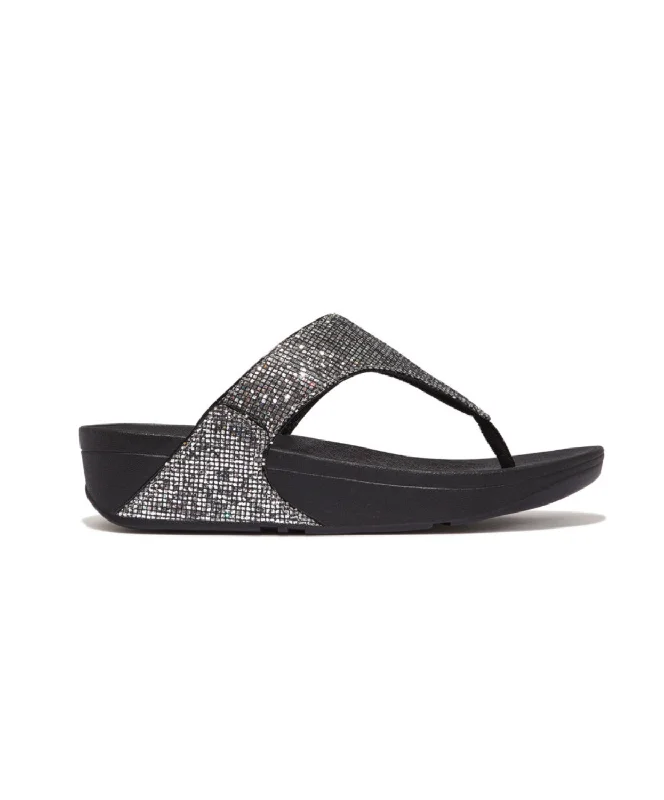 Fitflop Lulu Glitterball Toe Post Silver