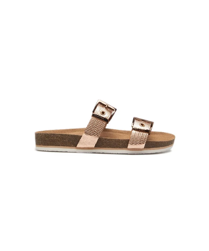 FRANKIE4 Sandy III Rose Gold Lizard Emboss Sandals