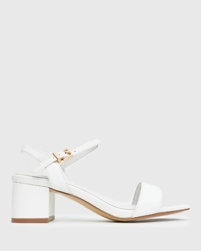 LIV Block Heel Leather Sandals