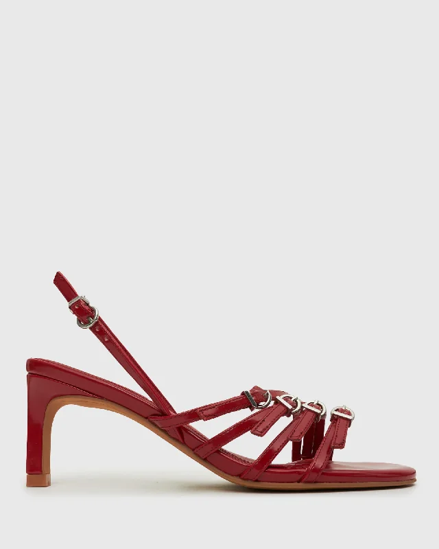 ODEN Buckle Strappy Heel Sandals