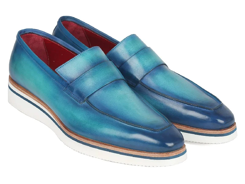 Paul Parkman Men's Smart Casual Loafers Blue (ID#183-BLU-TRQ)