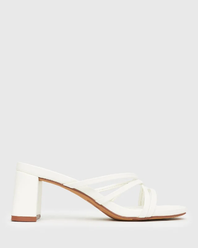 PRAISE Strappy Block Heel Mules