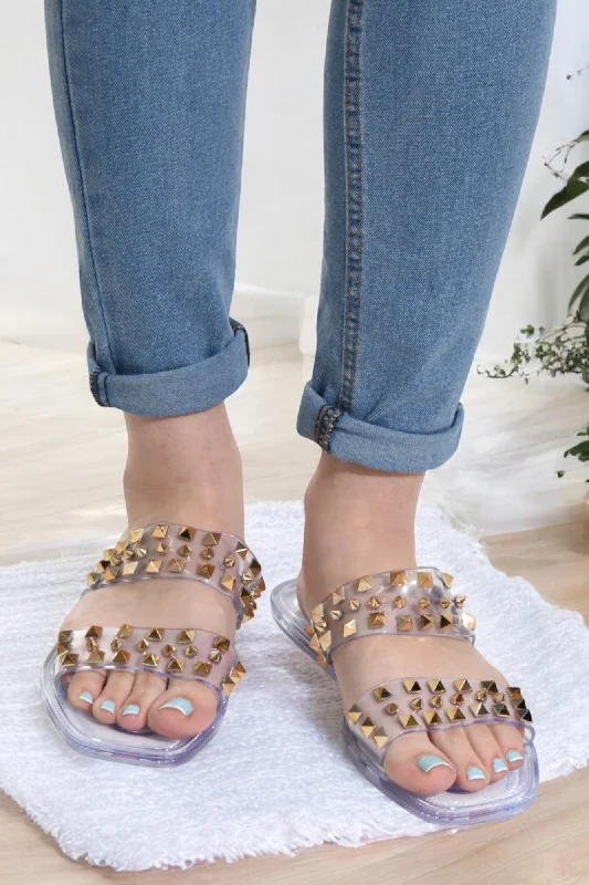 Studded Decor Slide Sandals