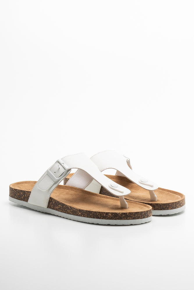 T-Bar Footbed Sandal White