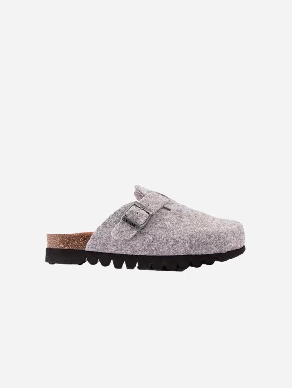 Taro Women's Footbed Textile Vegan Sandals | Grey