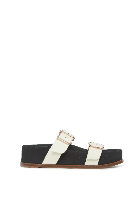 Wren Platform Sandal in Ivory Nappa Leather