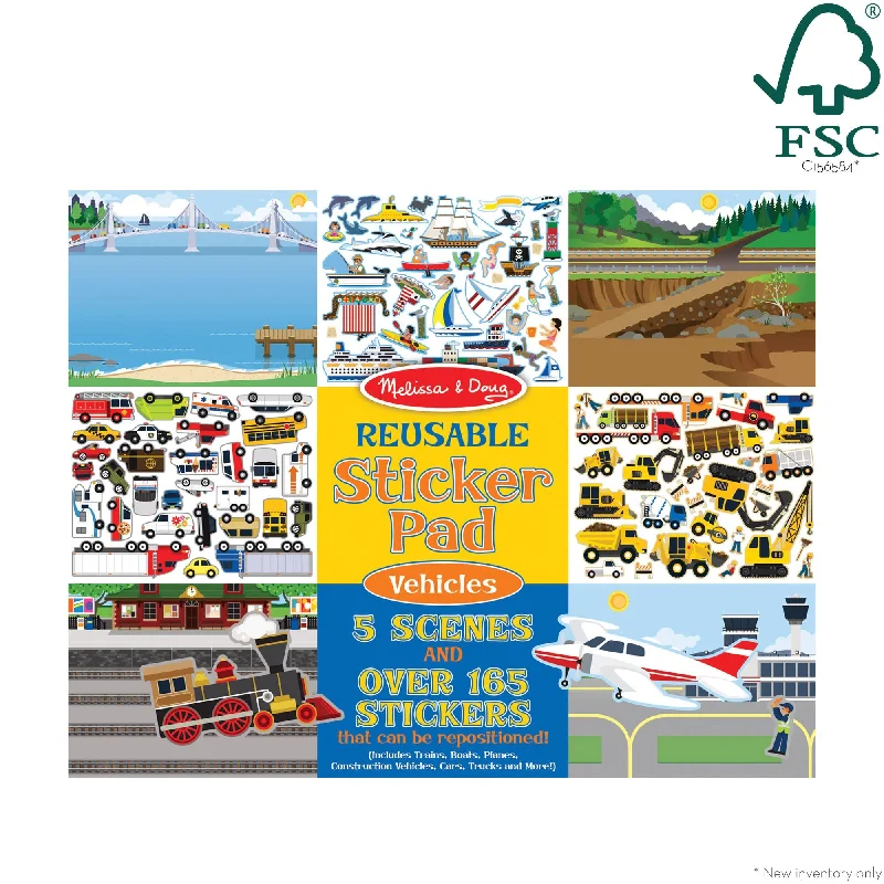 Vehicles Reusable Sticker Pad