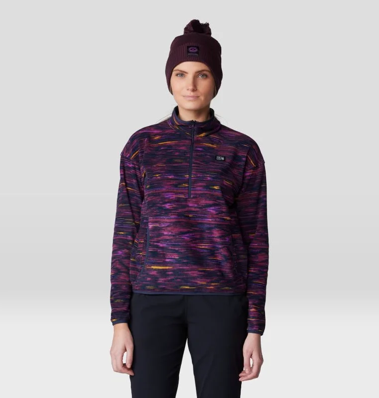 Women's Microchill Half-Zip - Blackberry Stria Print