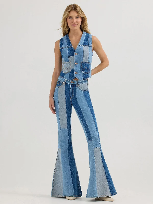 Lainey Wilson Patchwork Bell Bottoms - Patchwork Blue