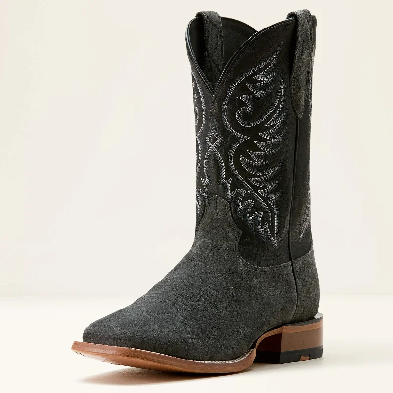 Ariat Men's Black Elephant Print Wiley Broad Square Toe Cowboy Boots