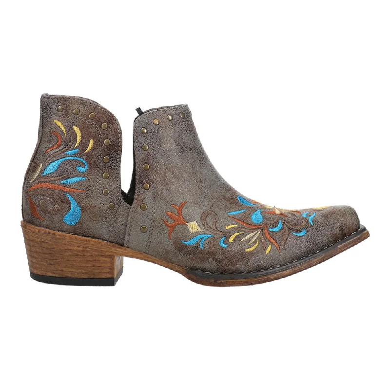 Ava Floral Embroidered Snip Toe Cowboy Booties